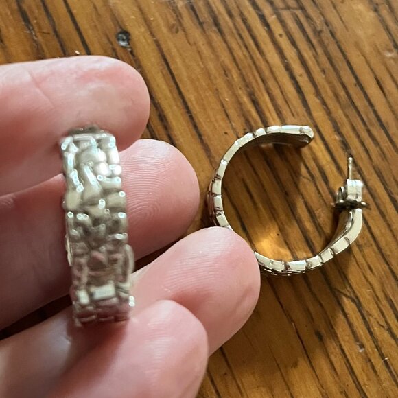 Silver Hoop Earrings - Picture 2 of 3